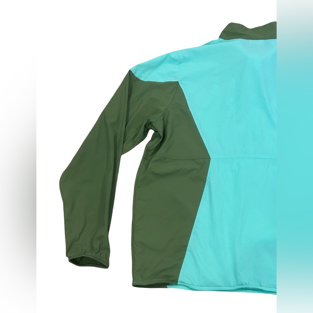 L.L. Bean Colorblock Nylon Anorak Pullover Jacket Green Teal XL Half Zip Hiking - Picture 7 of 12